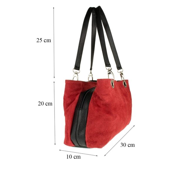 2956 Italian Suede Shoulder Bag Khaki